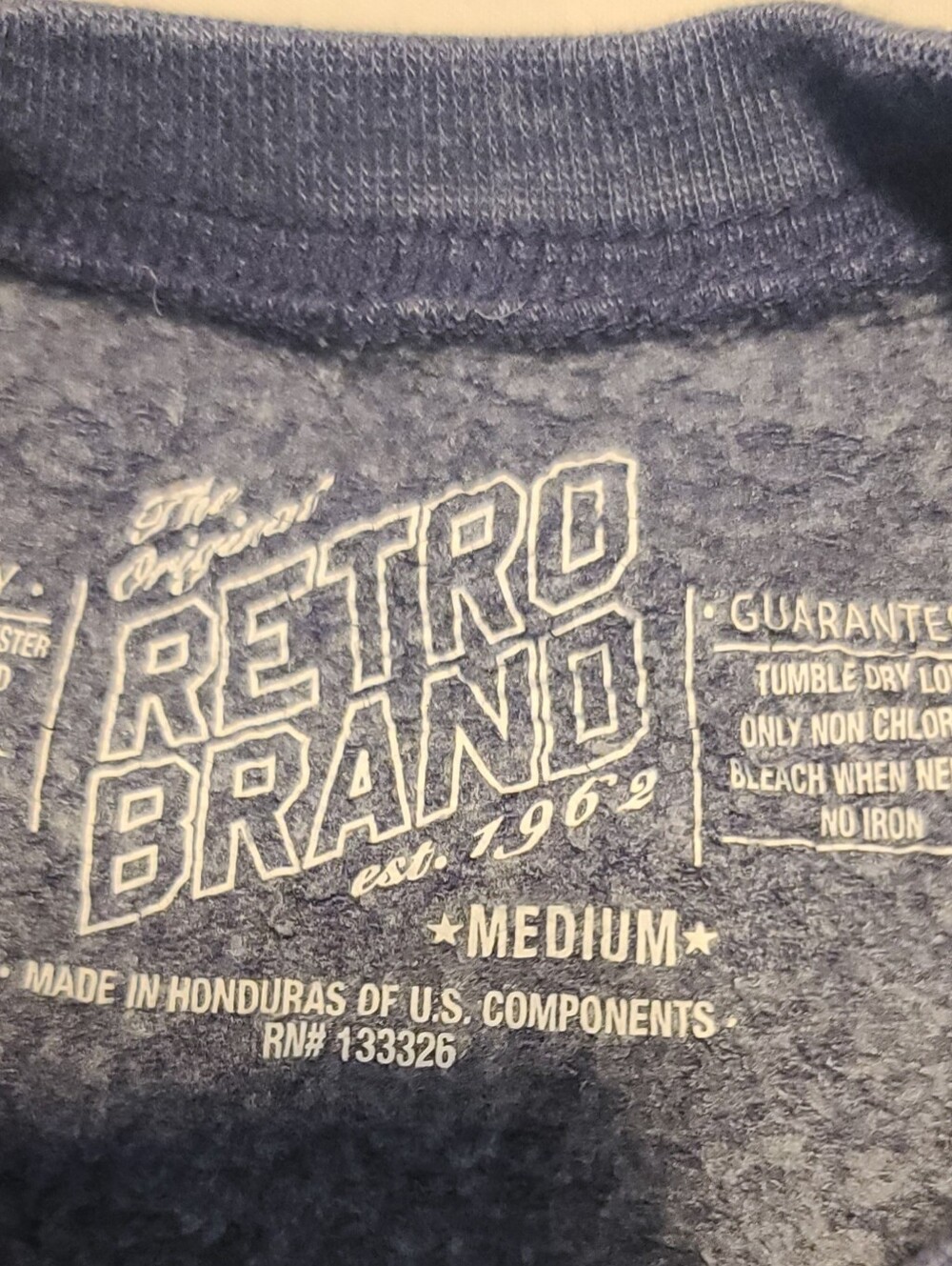 Retro Brand Detroit Blue Graphic Logo Crewneck Fleece Pullover Sweatshirt M - Picture 4 of 4